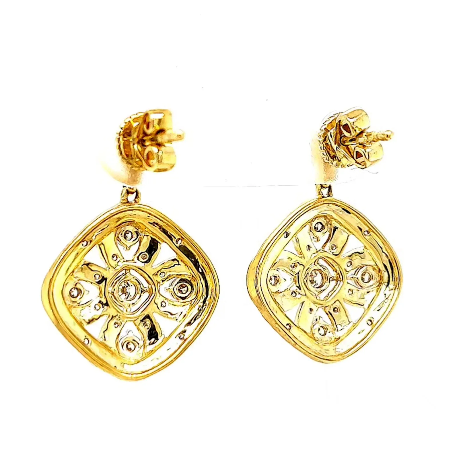 9ct Yellow Gold Round Brilliant Cut 0.30 CARAT tw of Diamonds Drop Earrings