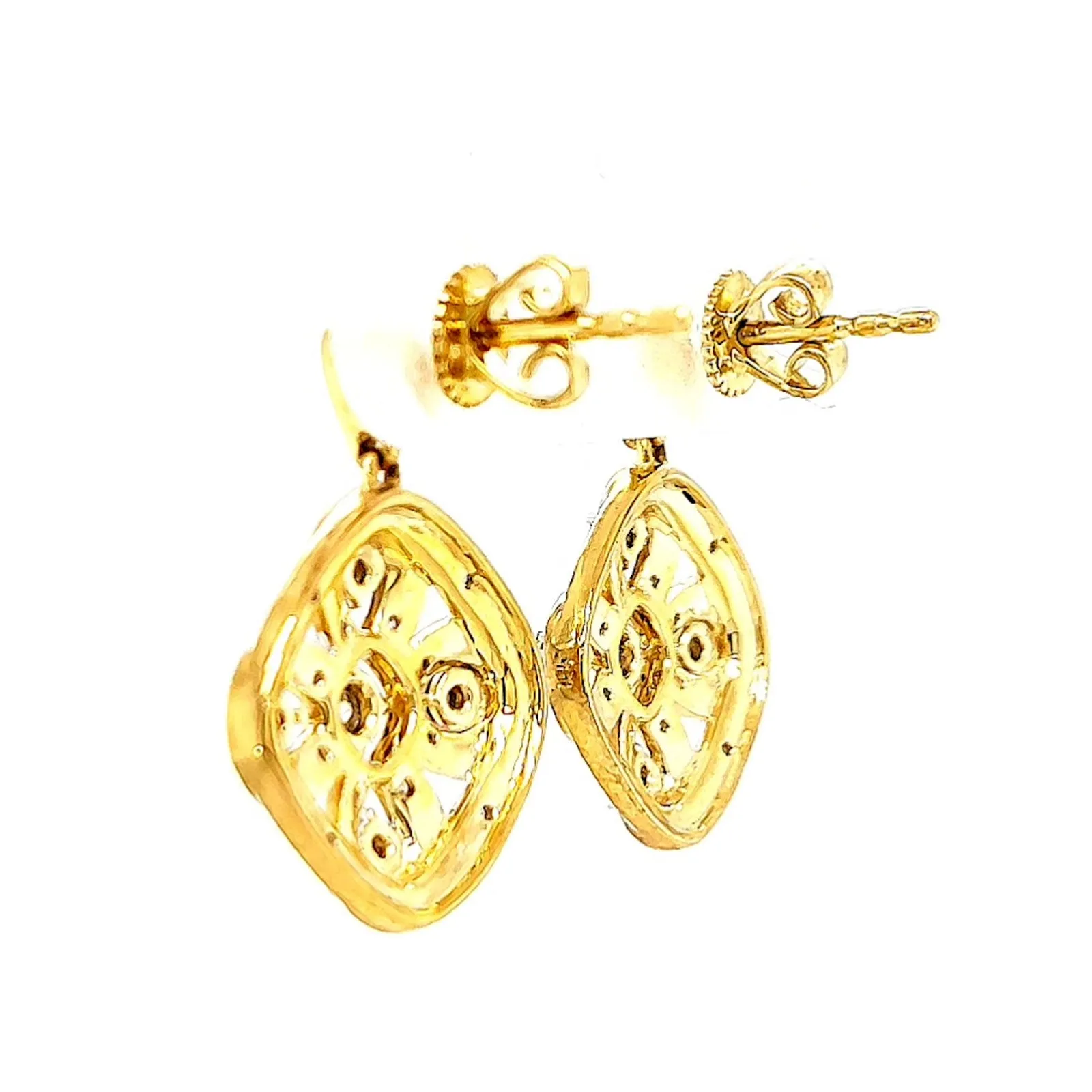 9ct Yellow Gold Round Brilliant Cut 0.30 CARAT tw of Diamonds Drop Earrings