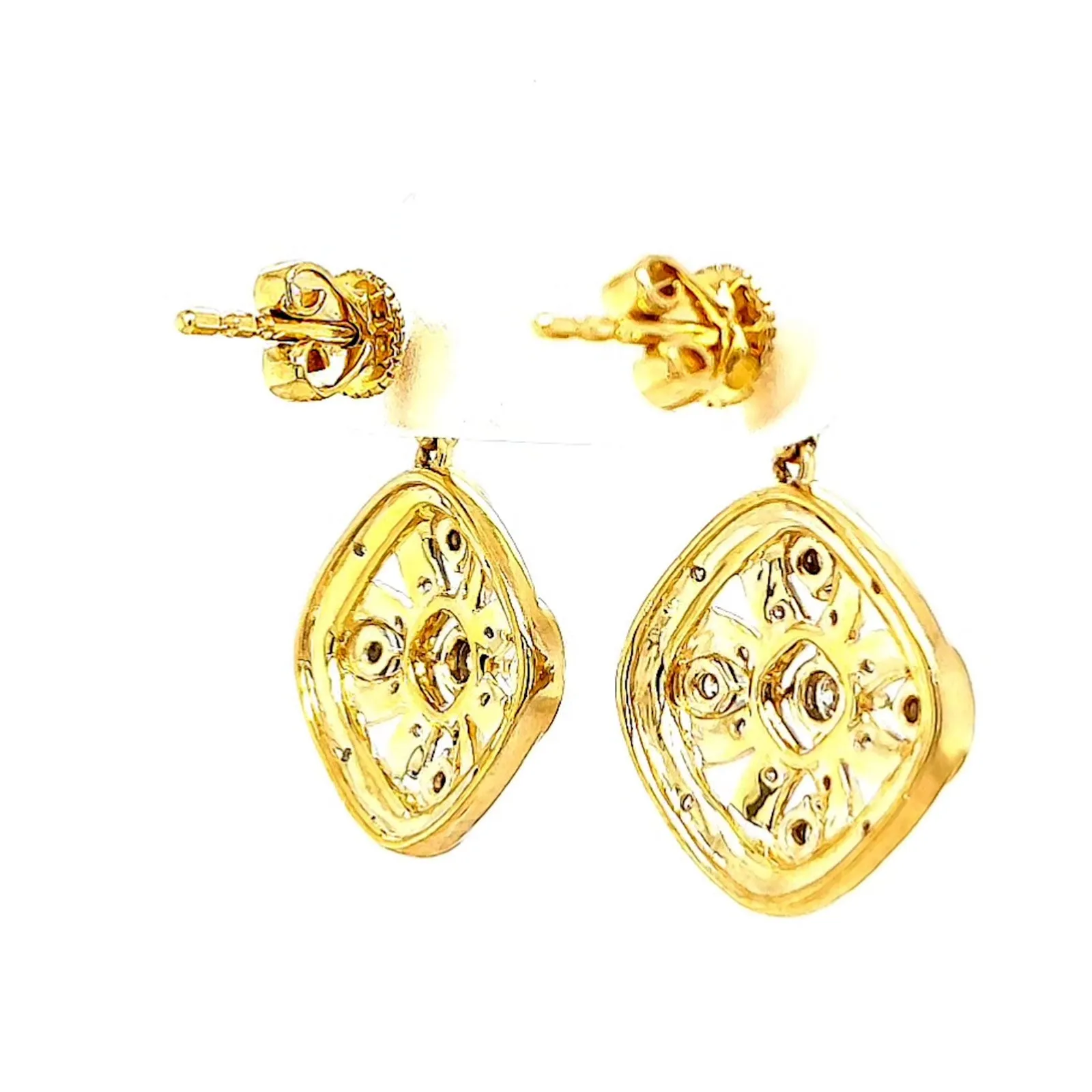 9ct Yellow Gold Round Brilliant Cut 0.30 CARAT tw of Diamonds Drop Earrings