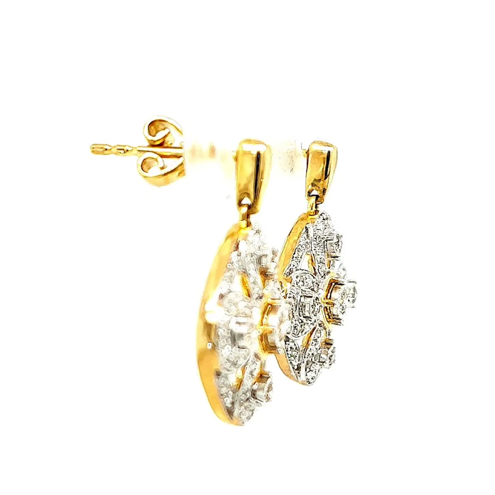 9ct Yellow Gold Round Brilliant Cut 0.30 CARAT tw of Diamonds Drop Earrings