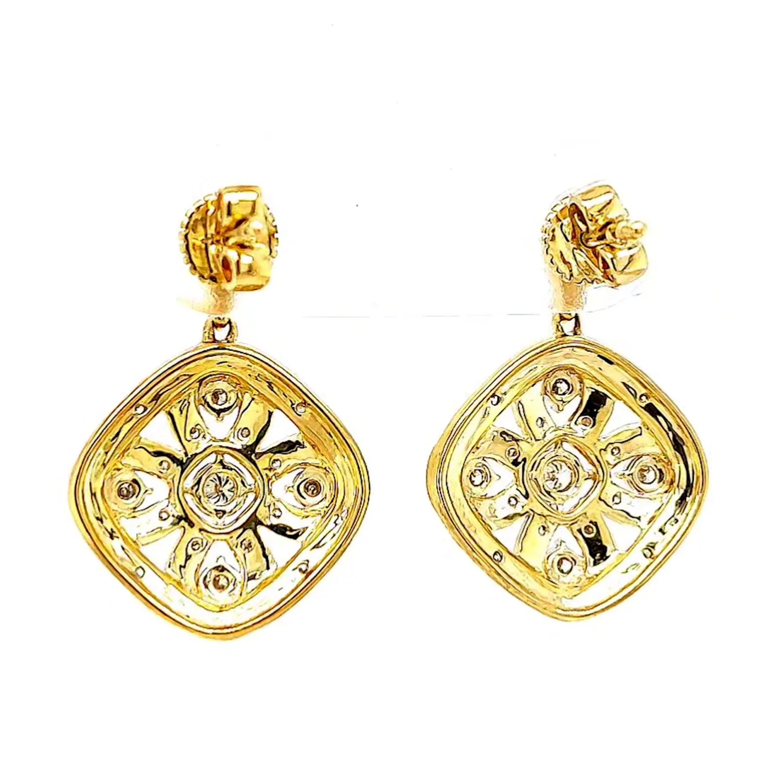 9ct Yellow Gold Round Brilliant Cut 0.30 CARAT tw of Diamonds Drop Earrings