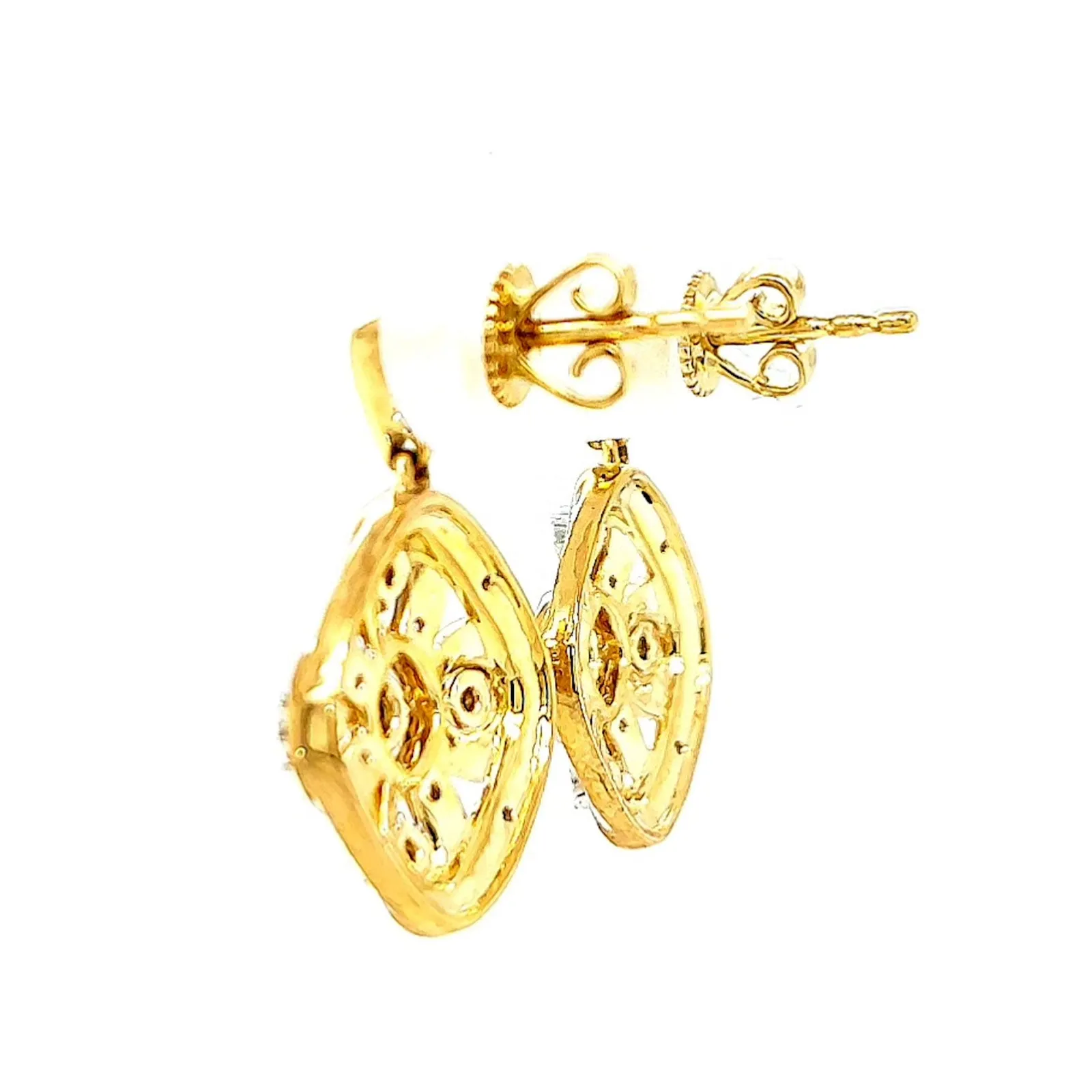 9ct Yellow Gold Round Brilliant Cut 0.30 CARAT tw of Diamonds Drop Earrings