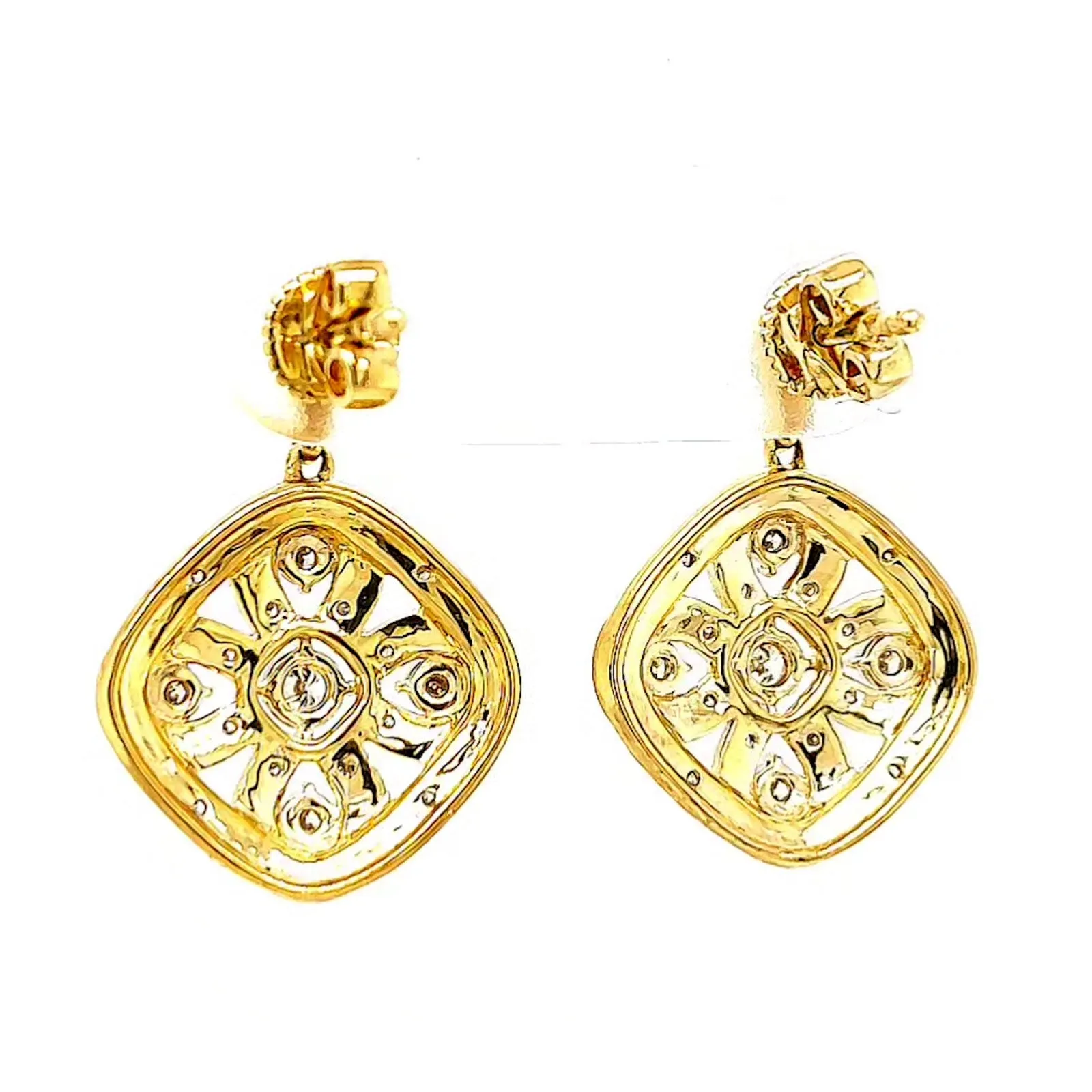 9ct Yellow Gold Round Brilliant Cut 0.30 CARAT tw of Diamonds Drop Earrings