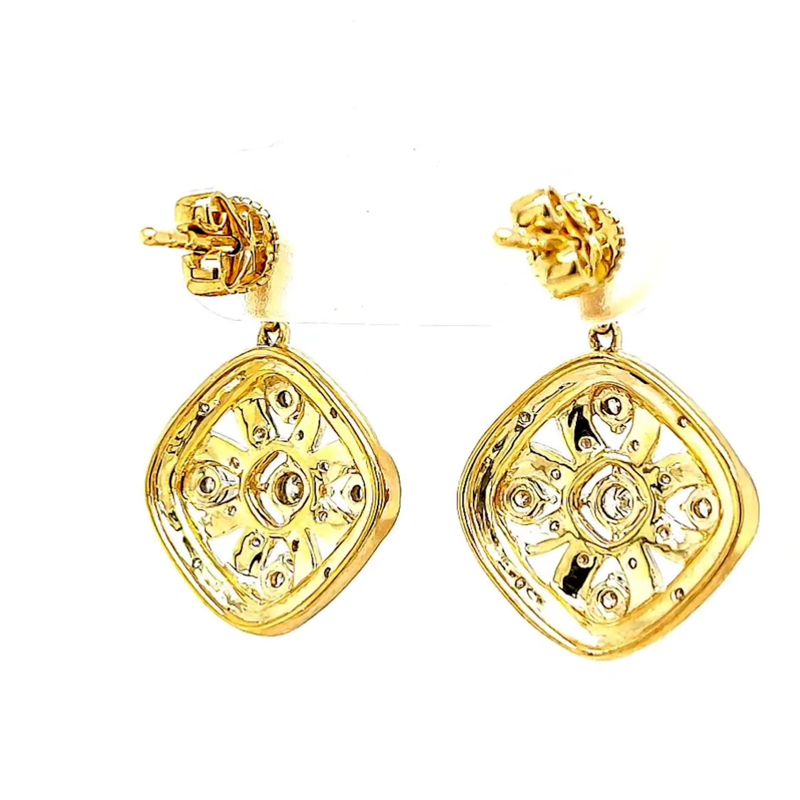 9ct Yellow Gold Round Brilliant Cut 0.30 CARAT tw of Diamonds Drop Earrings