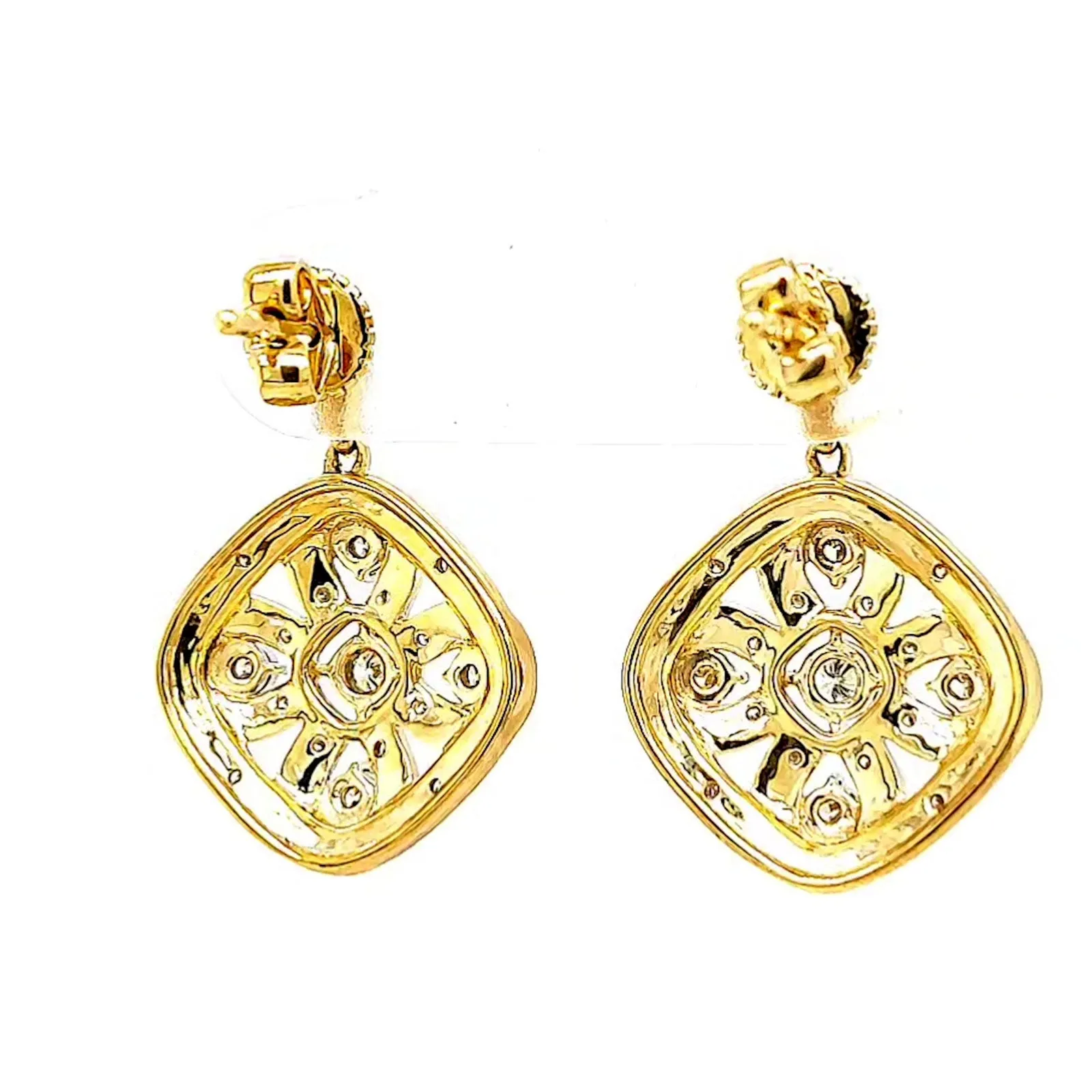 9ct Yellow Gold Round Brilliant Cut 0.30 CARAT tw of Diamonds Drop Earrings