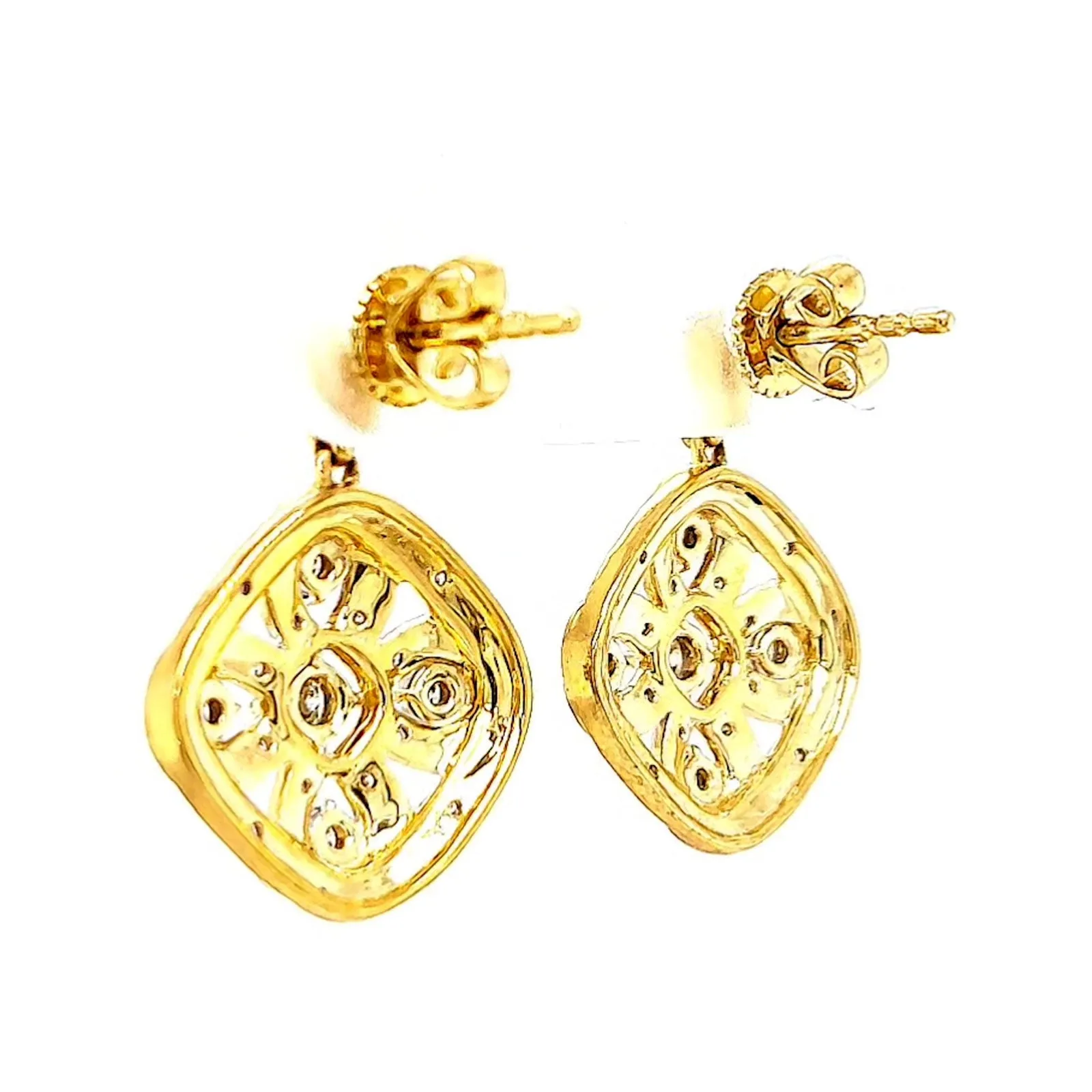 9ct Yellow Gold Round Brilliant Cut 0.30 CARAT tw of Diamonds Drop Earrings