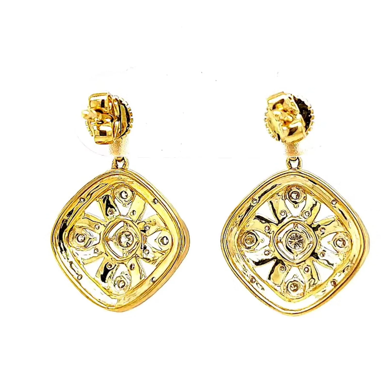 9ct Yellow Gold Round Brilliant Cut 0.30 CARAT tw of Diamonds Drop Earrings