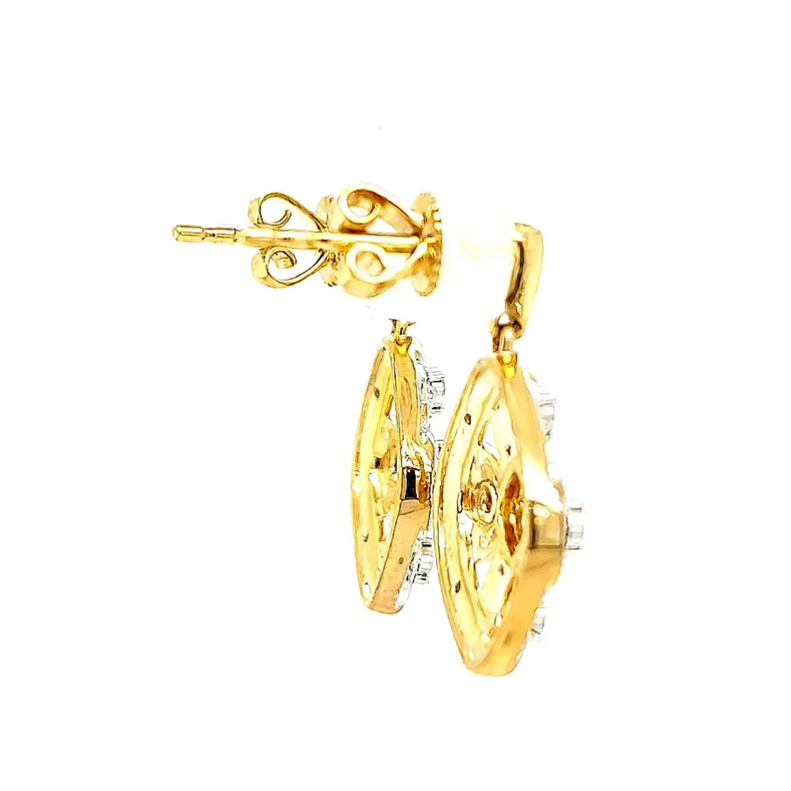 9ct Yellow Gold Round Brilliant Cut 0.30 CARAT tw of Diamonds Drop Earrings