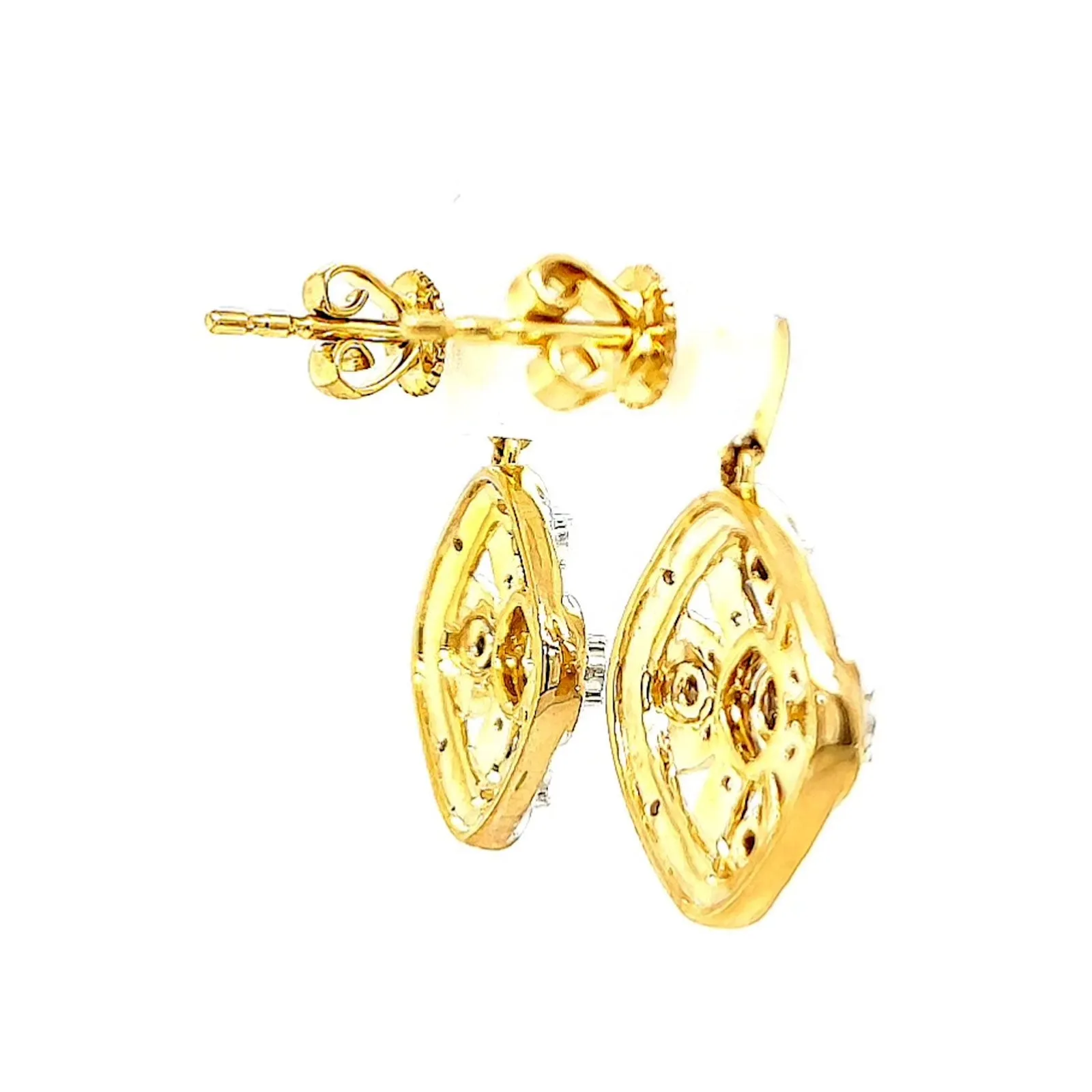 9ct Yellow Gold Round Brilliant Cut 0.30 CARAT tw of Diamonds Drop Earrings