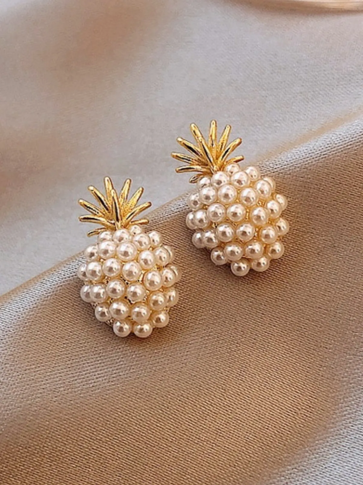 A Little Tropical Pearl Pineapple Earrings