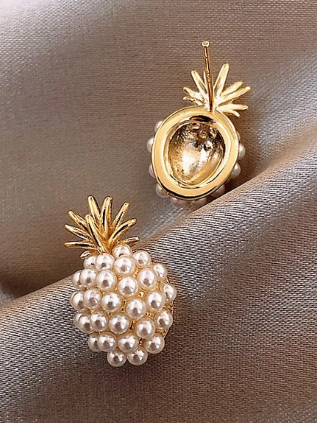 A Little Tropical Pearl Pineapple Earrings