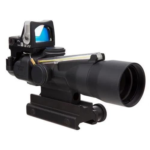 ACOG 3x30mm Compact Dual Illuminated Scope - Amber Chevron .223-62gr Ball Reticle, RMR 9.0 MOA Amber Dot, Black