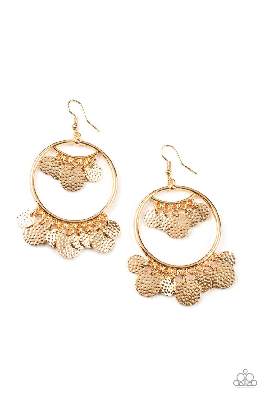 All-CHIME High Gold Paparazzi Earrings