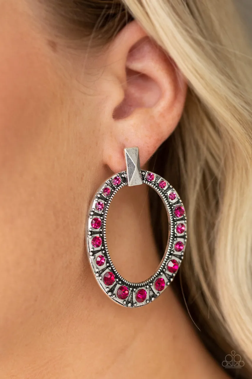 All for GLOW Pink Paparazzi Earrings