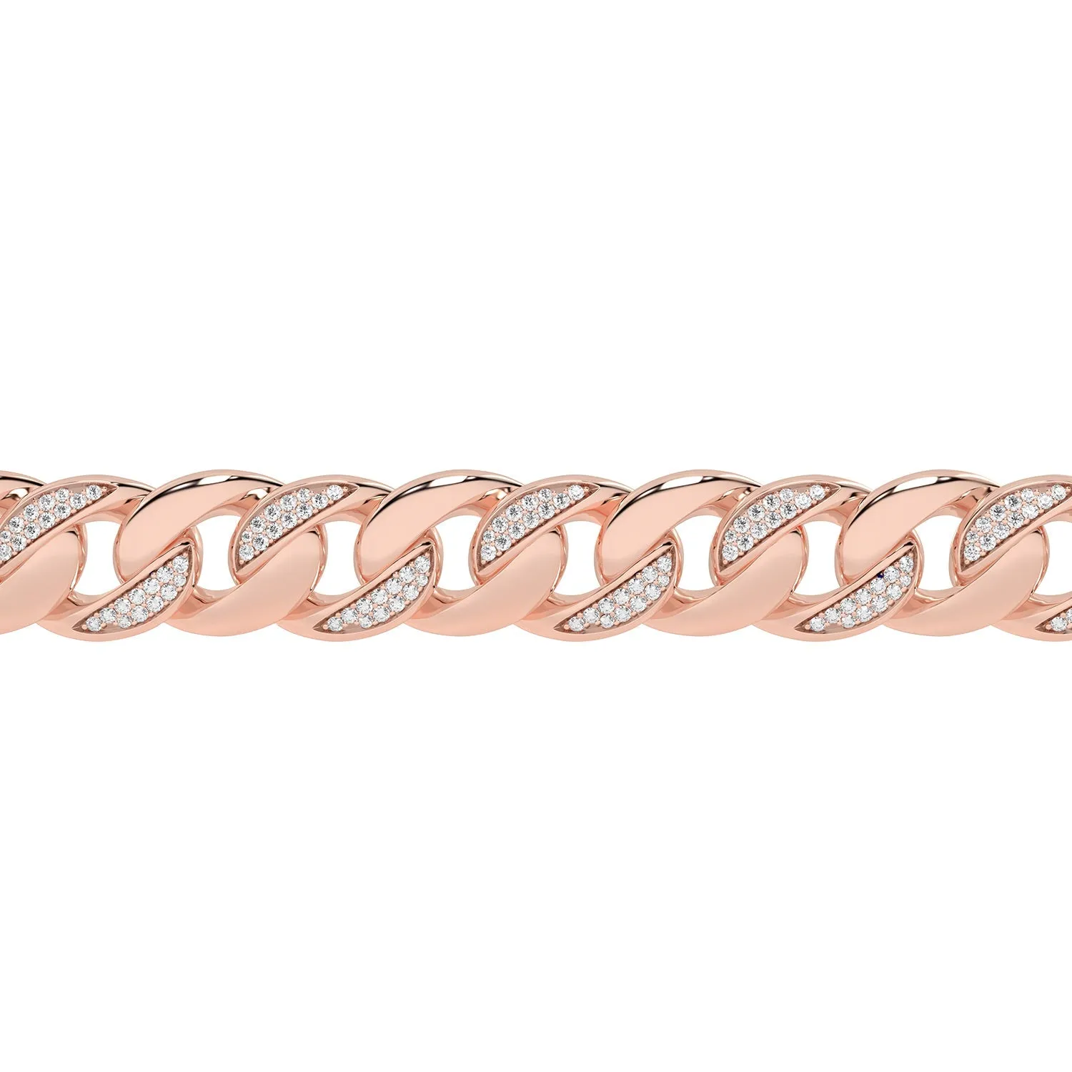 Alternating Diamond Cuban Link Bracelet