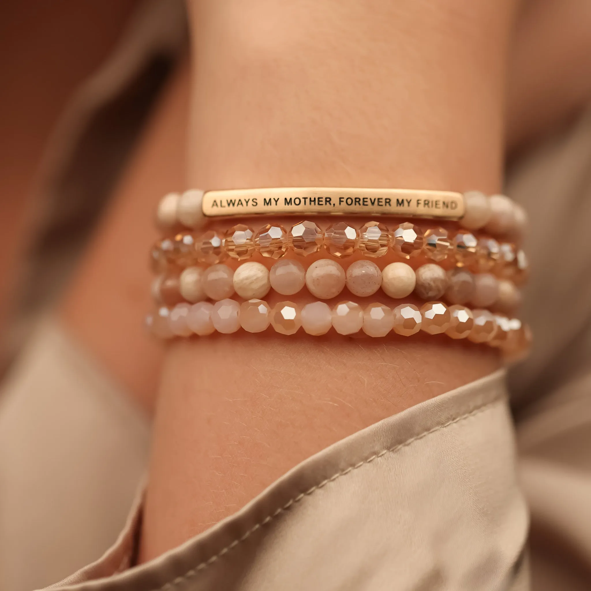 ALWAYS MY MOTHER 4 BRACELET GIFT SET -SUNSTONE