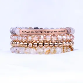 ALWAYS MY SISTER 4 BRACELET GIFT SET -BAMBOO