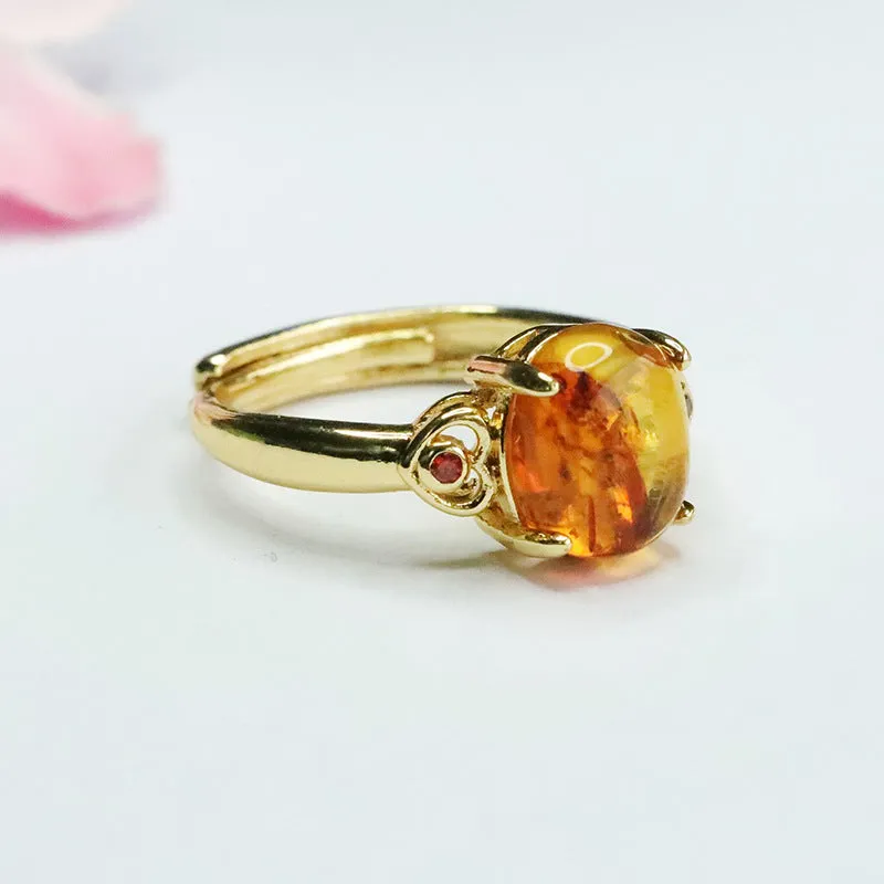 Amber and Zircon Sterling Silver Love Ring from Fortune's Favor Collection