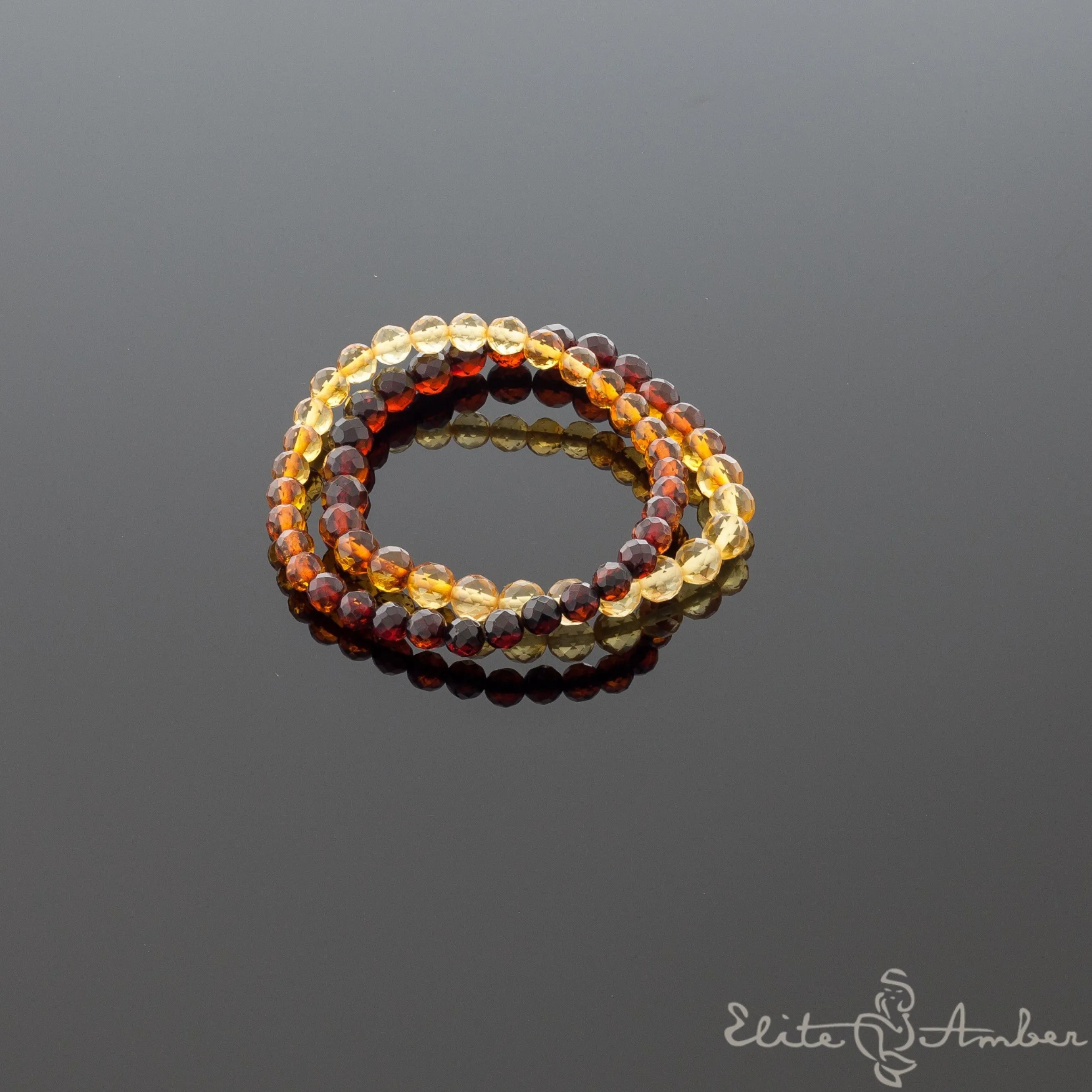 Amber bracelet "Glossy rainbow"