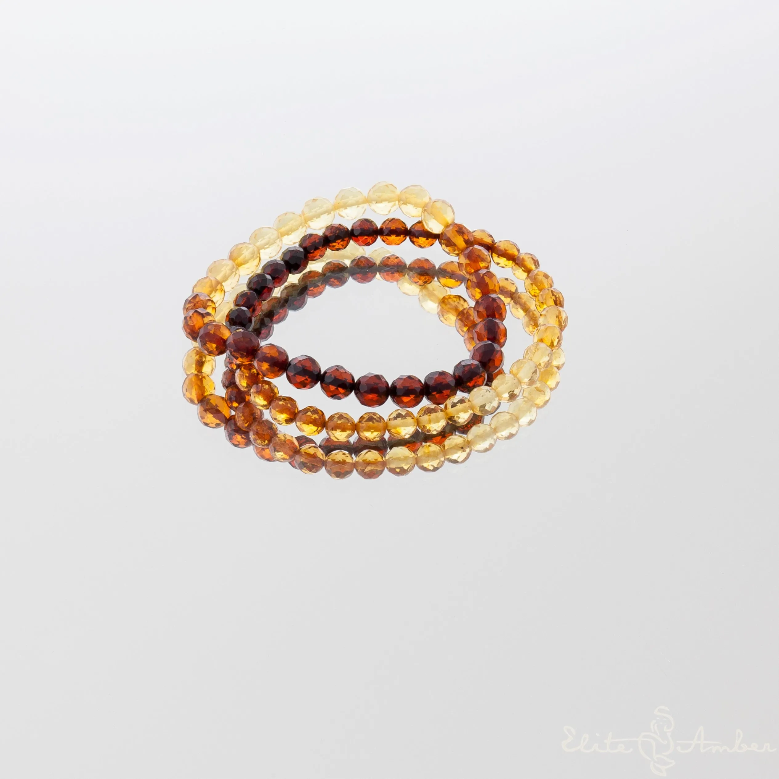 Amber bracelet "Glossy rainbow"