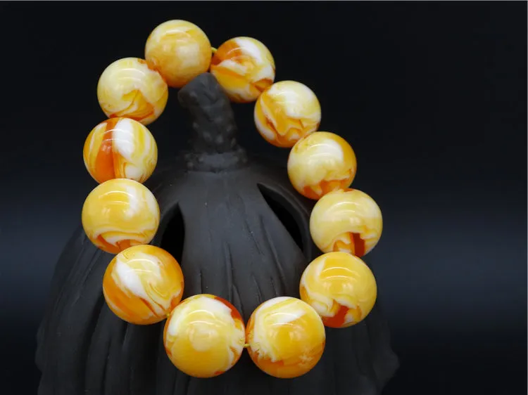 Amber Bracelet Resin Material With Moire Pattern For Men And Women