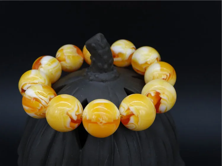 Amber Bracelet Resin Material With Moire Pattern For Men And Women