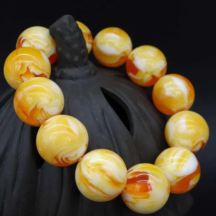 Amber Bracelet Resin Material With Moire Pattern For Men And Women