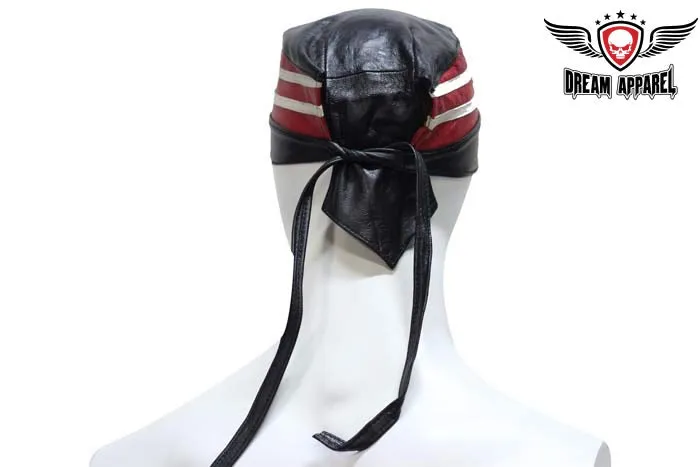 American Flag  Leather Skull Cap