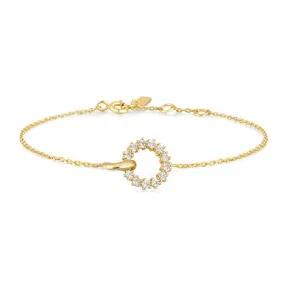 Ania Haie Gold Interlinked Circles Pave Bracelet