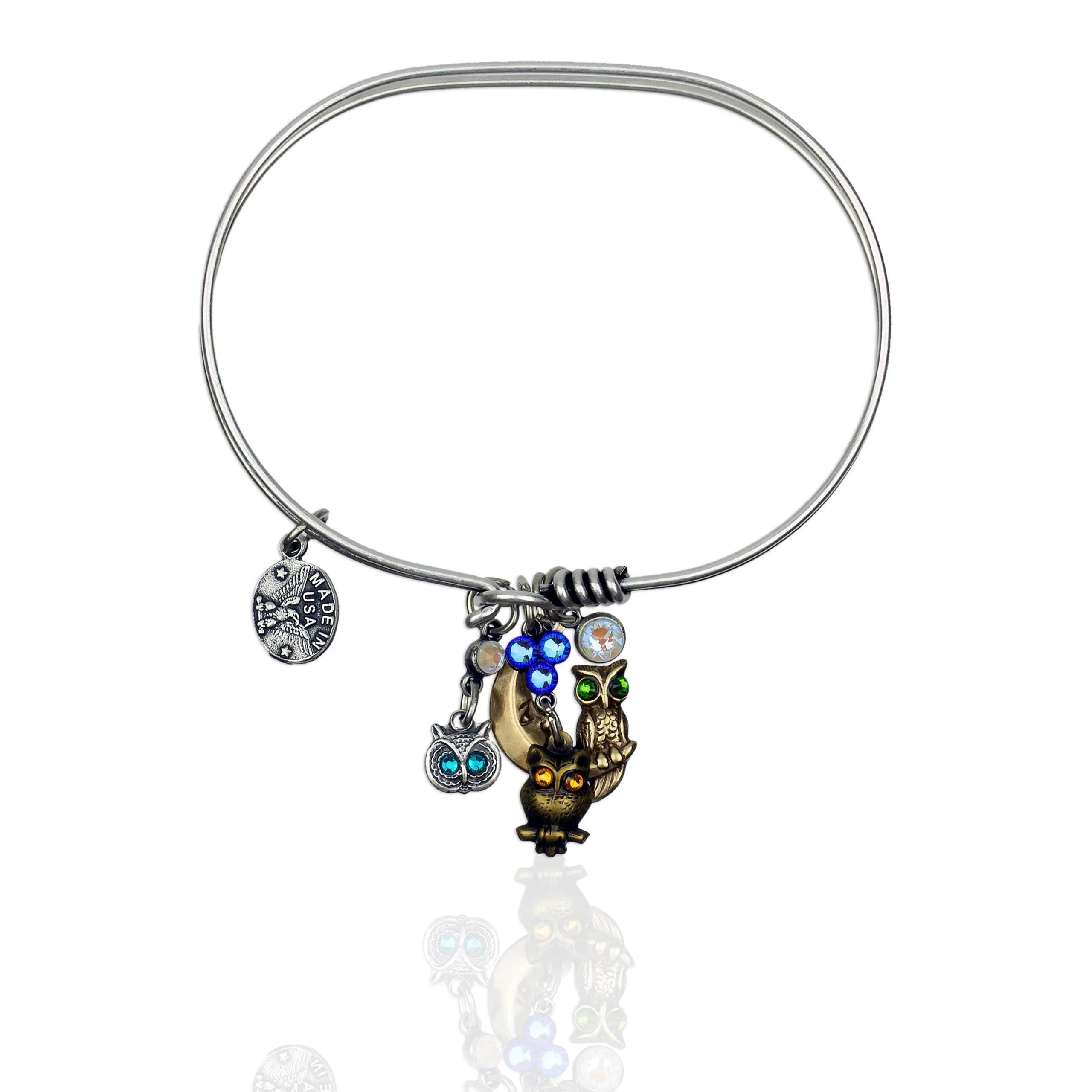 Anne Koplik “Wise Up” Crystal Owl Jumble Bangle