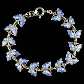 Antique Victorian Butterfly Enamel Bracelet Circa 1900