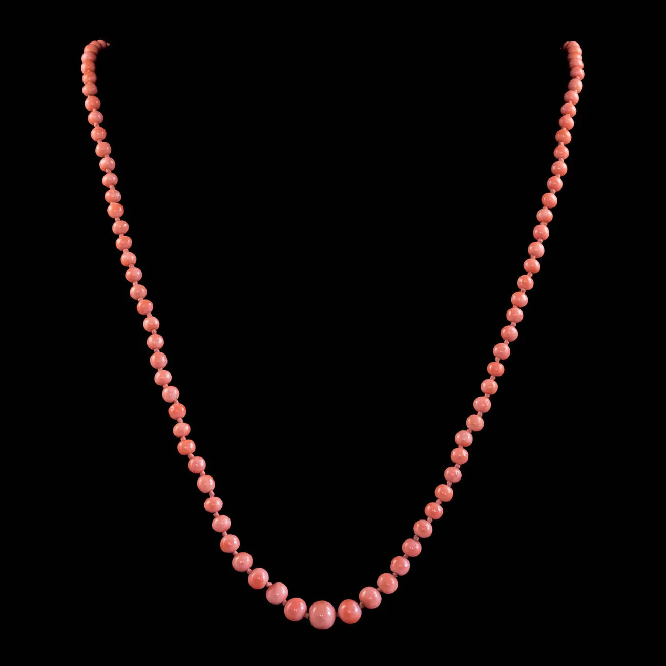 Antique Victorian Coral Bead Necklace Circa 1900