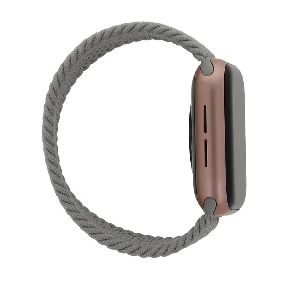 Apple Watch (38/40/SE/41/42mm) Elastisk Stof Rem - Str. XS - Grå