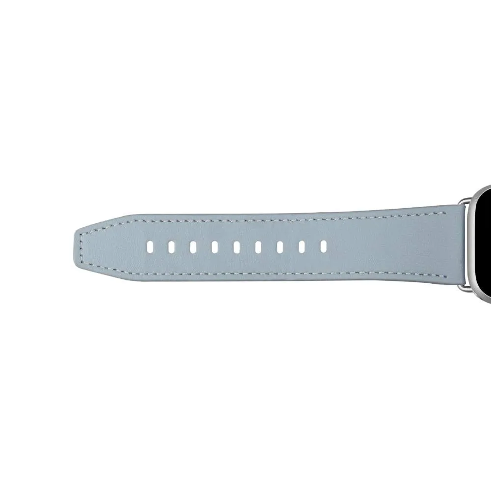 Apple Watch (38/40/SE/41/42mm) Puro E-CLASSIC Vegansk Læder Urrem - Lyseblå