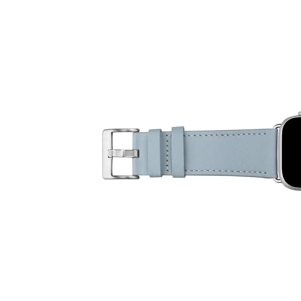 Apple Watch (38/40/SE/41/42mm) Puro E-CLASSIC Vegansk Læder Urrem - Lyseblå