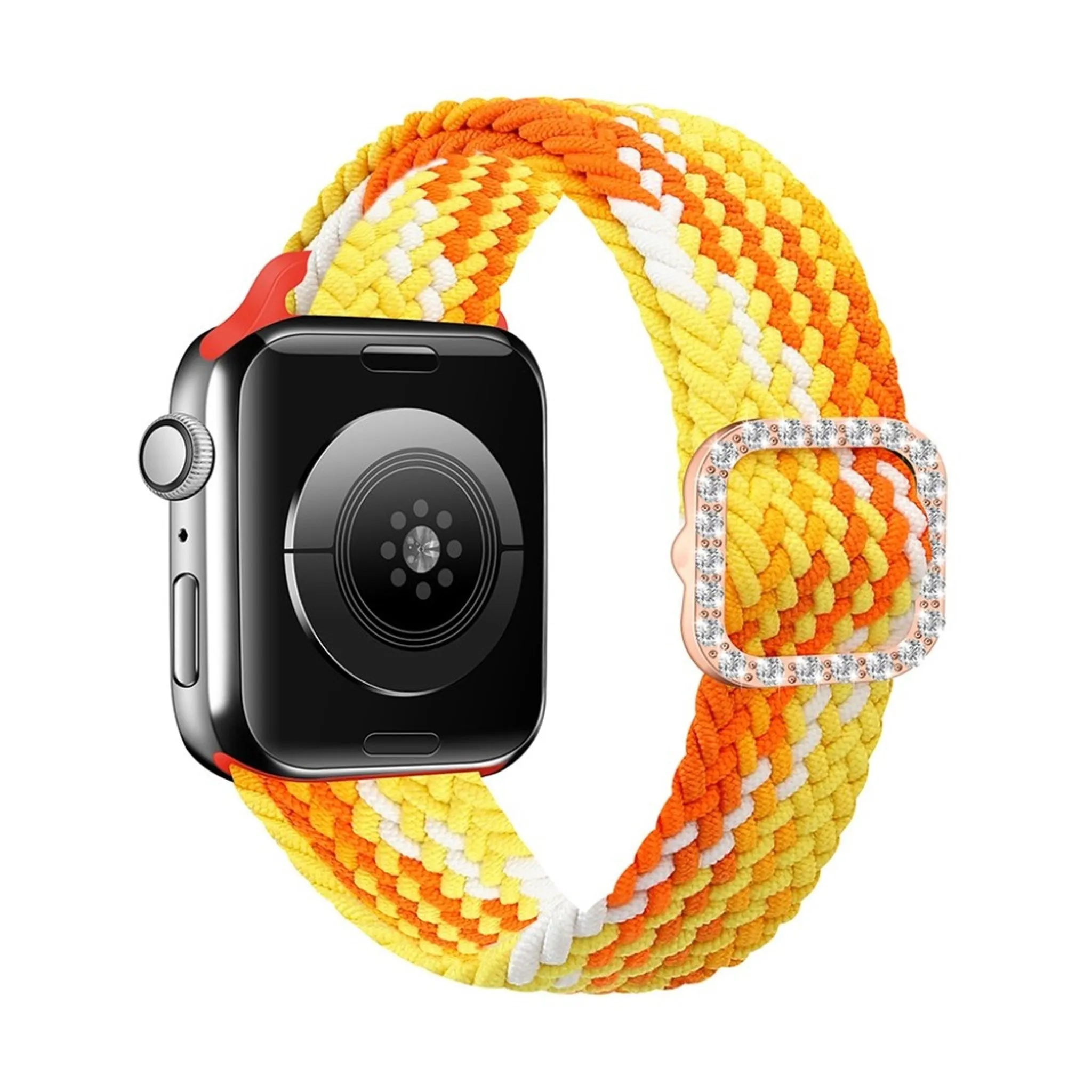 Apple Watch 40mm nylon watch strap in rhinestone buckle - Fragrant Orange