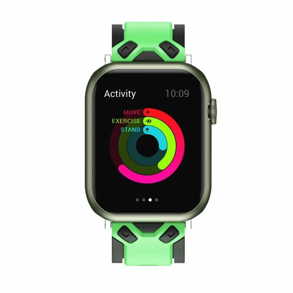 Apple Watch (41mm) color splice silicone watch strap - Green / Black