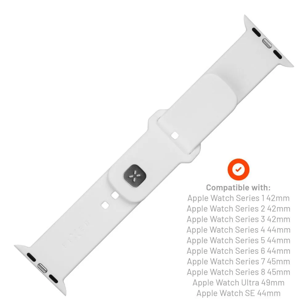 Apple Watch (42/44/SE/45/46/49mm) Fixed Sporty Silikone Rem Sæt - Hvid