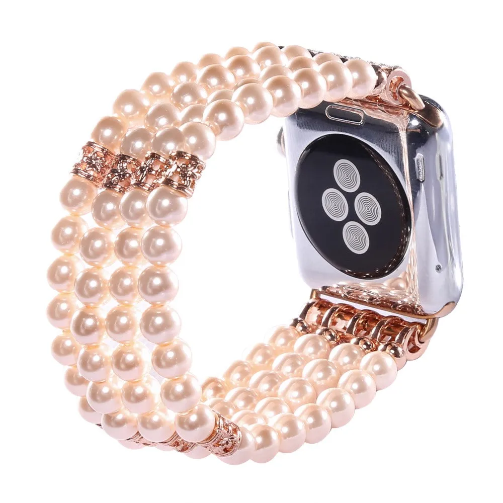 Apple Watch (45mm) four row pearl style watch strap - Pink