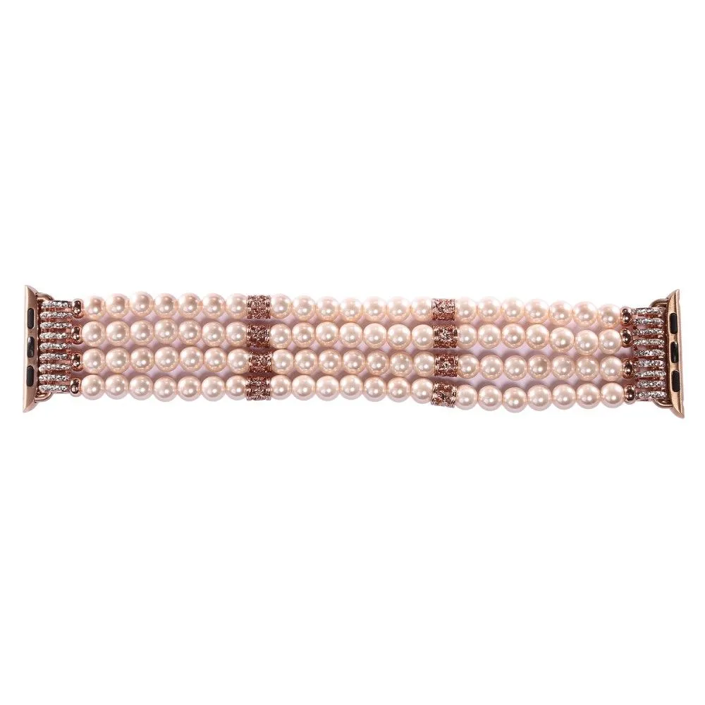 Apple Watch (45mm) four row pearl style watch strap - Pink