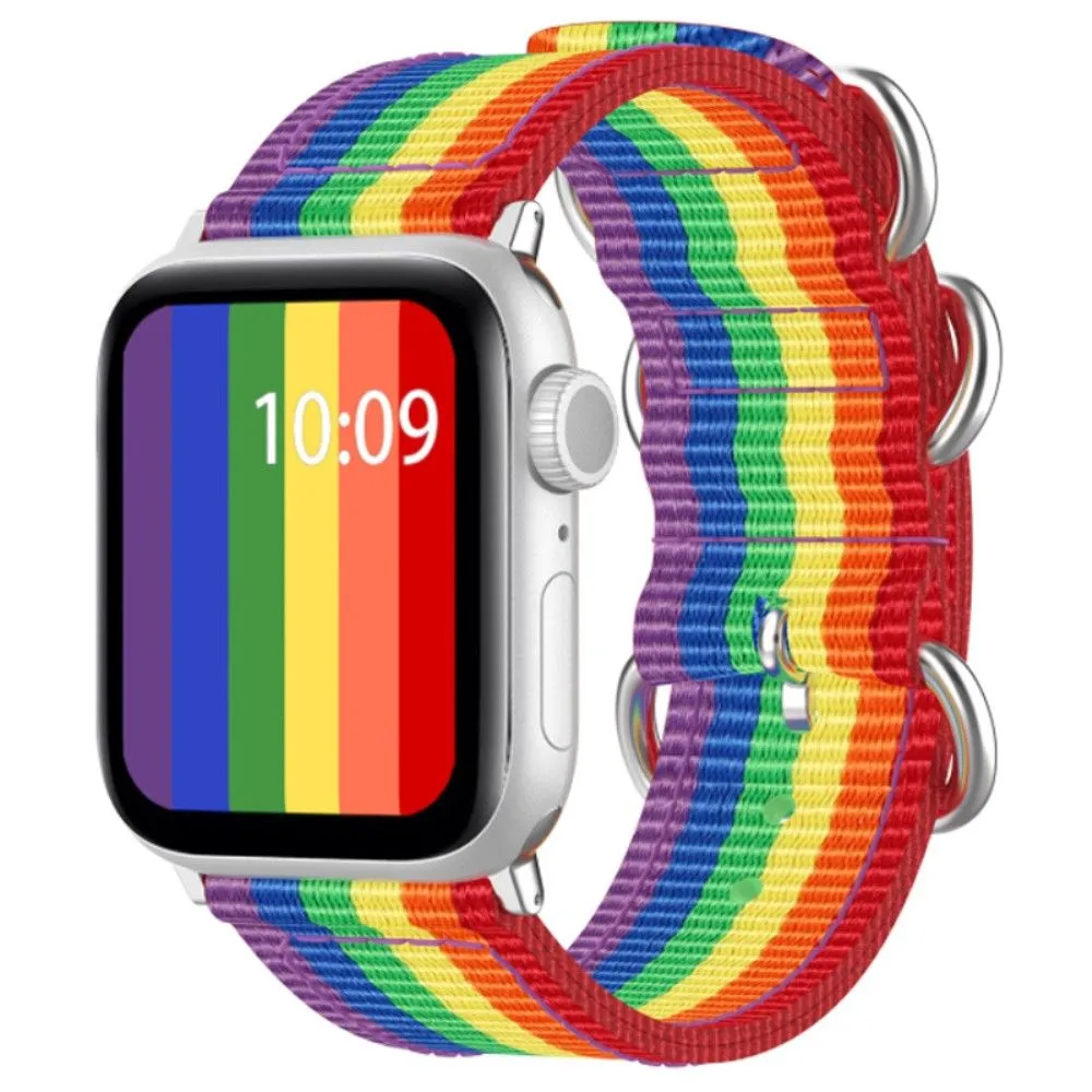 Apple Watch (45mm) three loop stripe watch strap - Rainbow