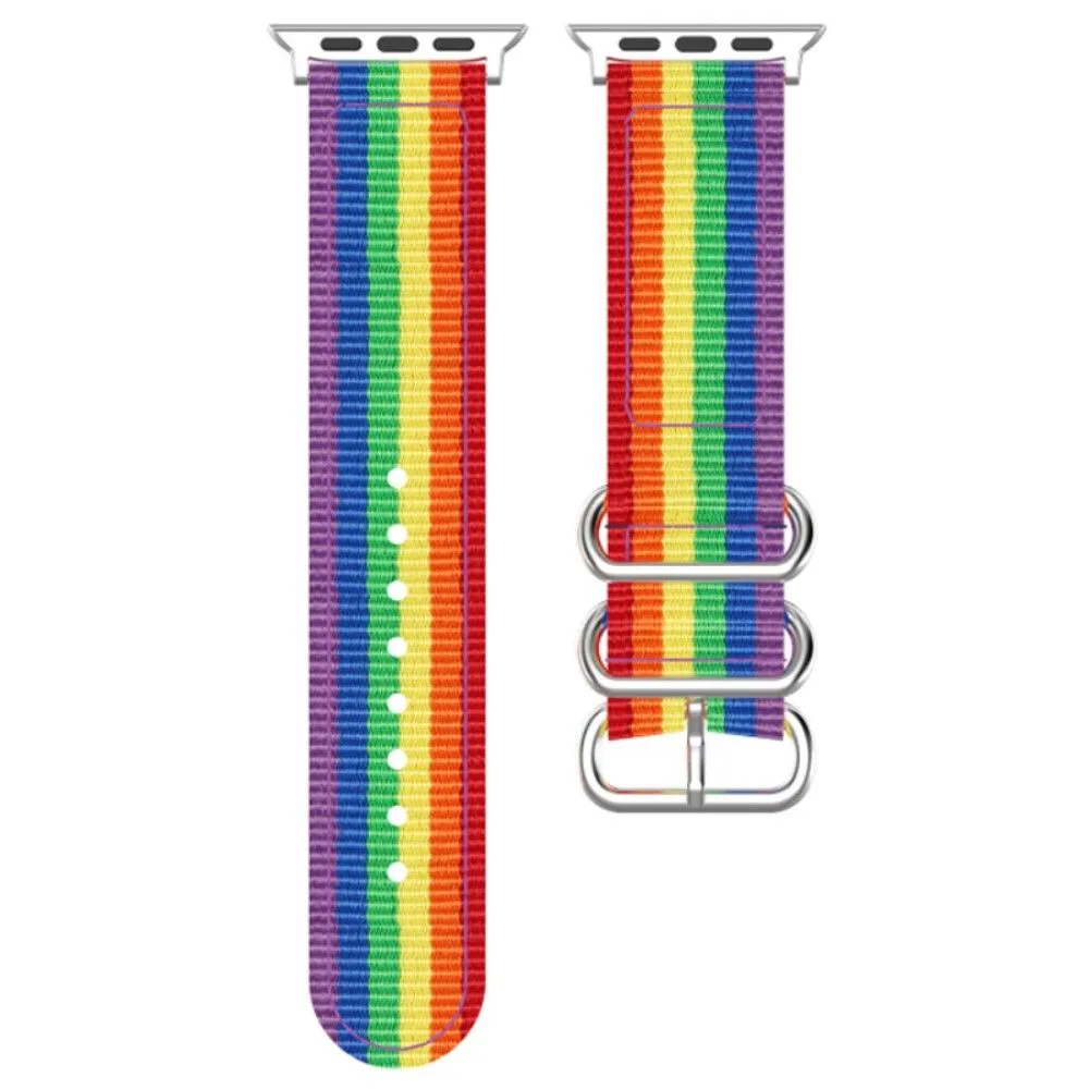 Apple Watch (45mm) three loop stripe watch strap - Rainbow