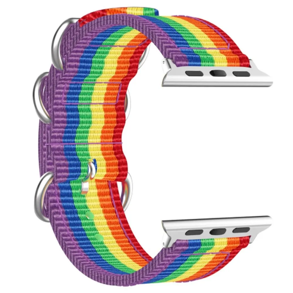 Apple Watch (45mm) three loop stripe watch strap - Rainbow