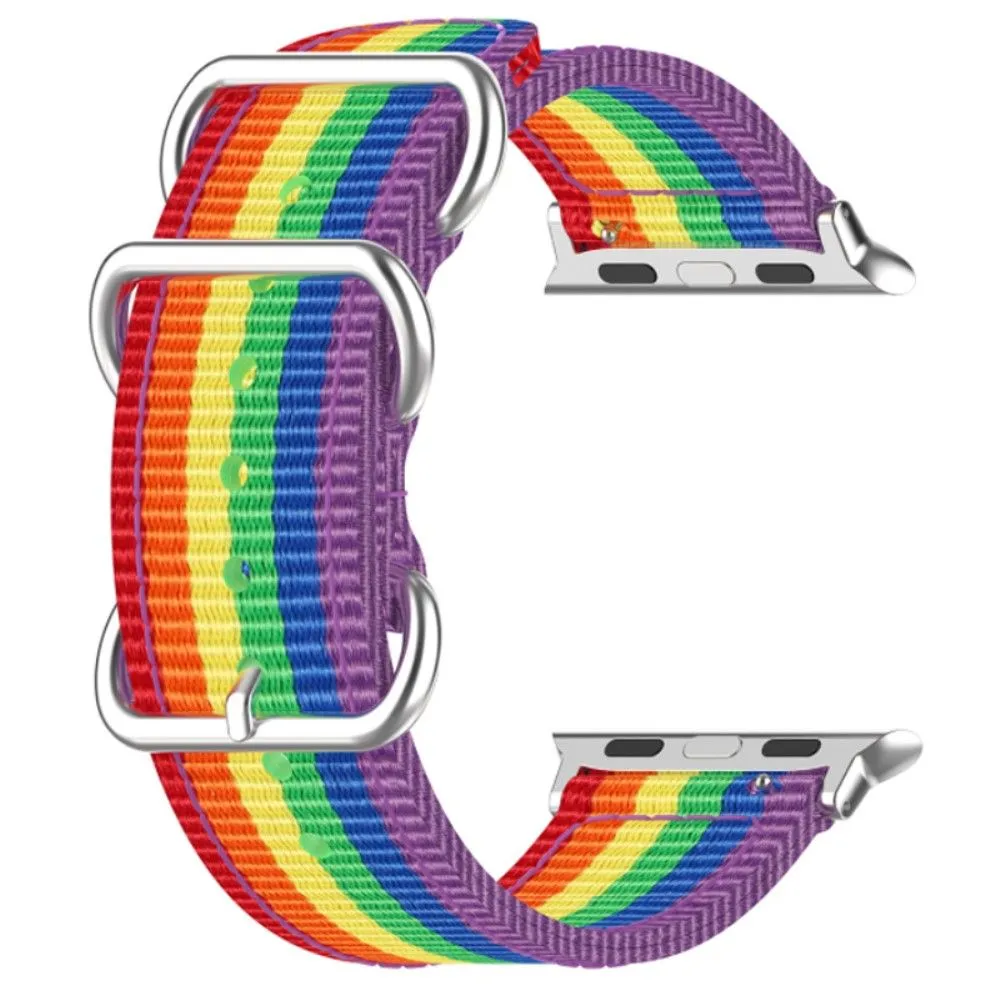 Apple Watch (45mm) three loop stripe watch strap - Rainbow