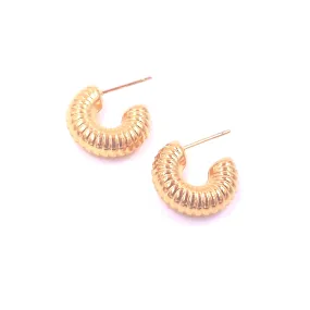 Ashley Gold Stainless Steel Gold Plated Tiny Slinky Hoop Earrings