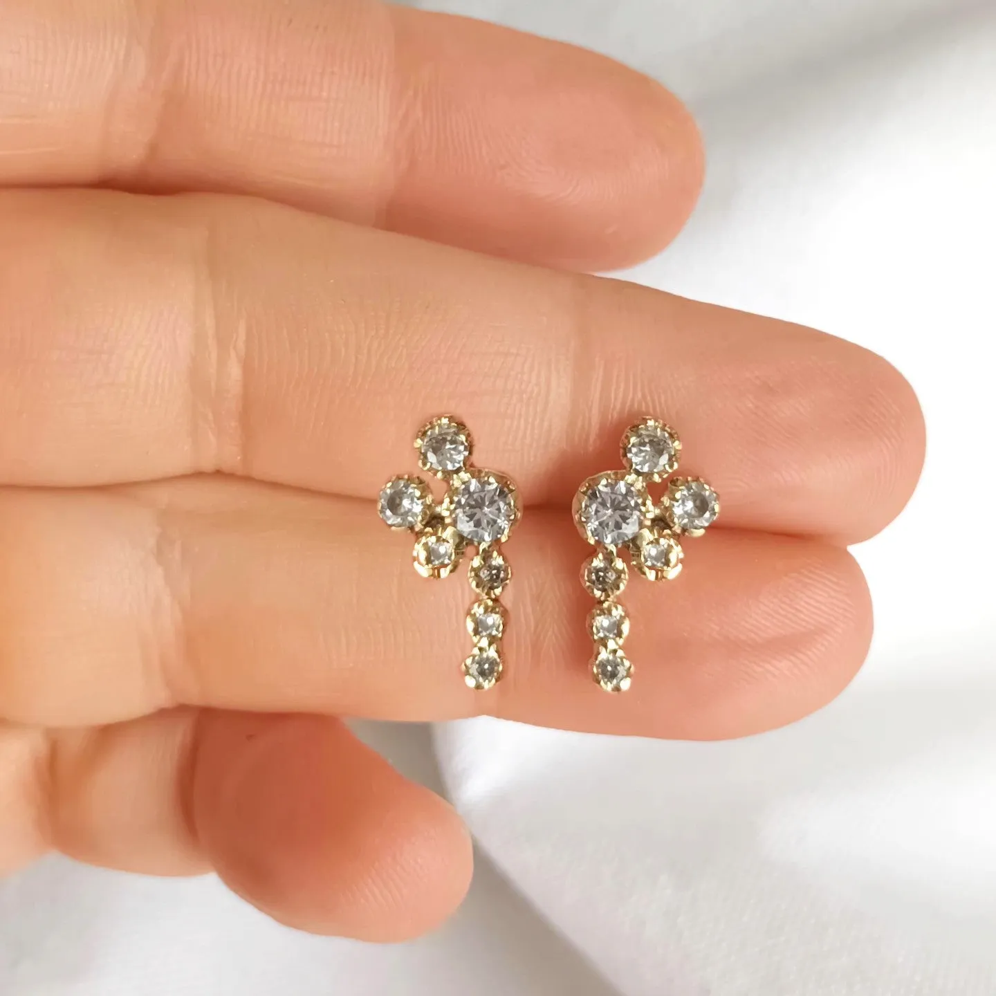 Aurora Diamond Stud Earrings