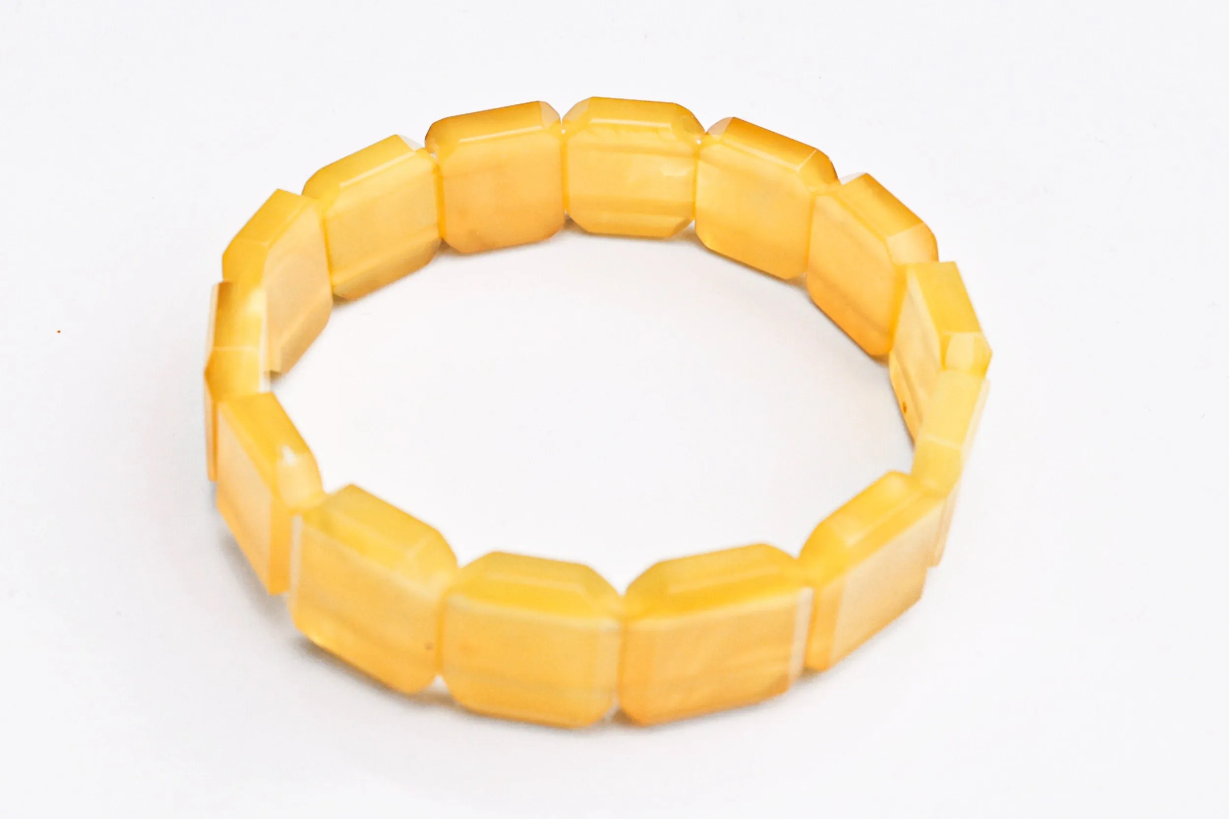 Baltic Amber Bracelet Butterscotch Squared Beads Natural Untreated Jewelry 7.5" 12.9 gram