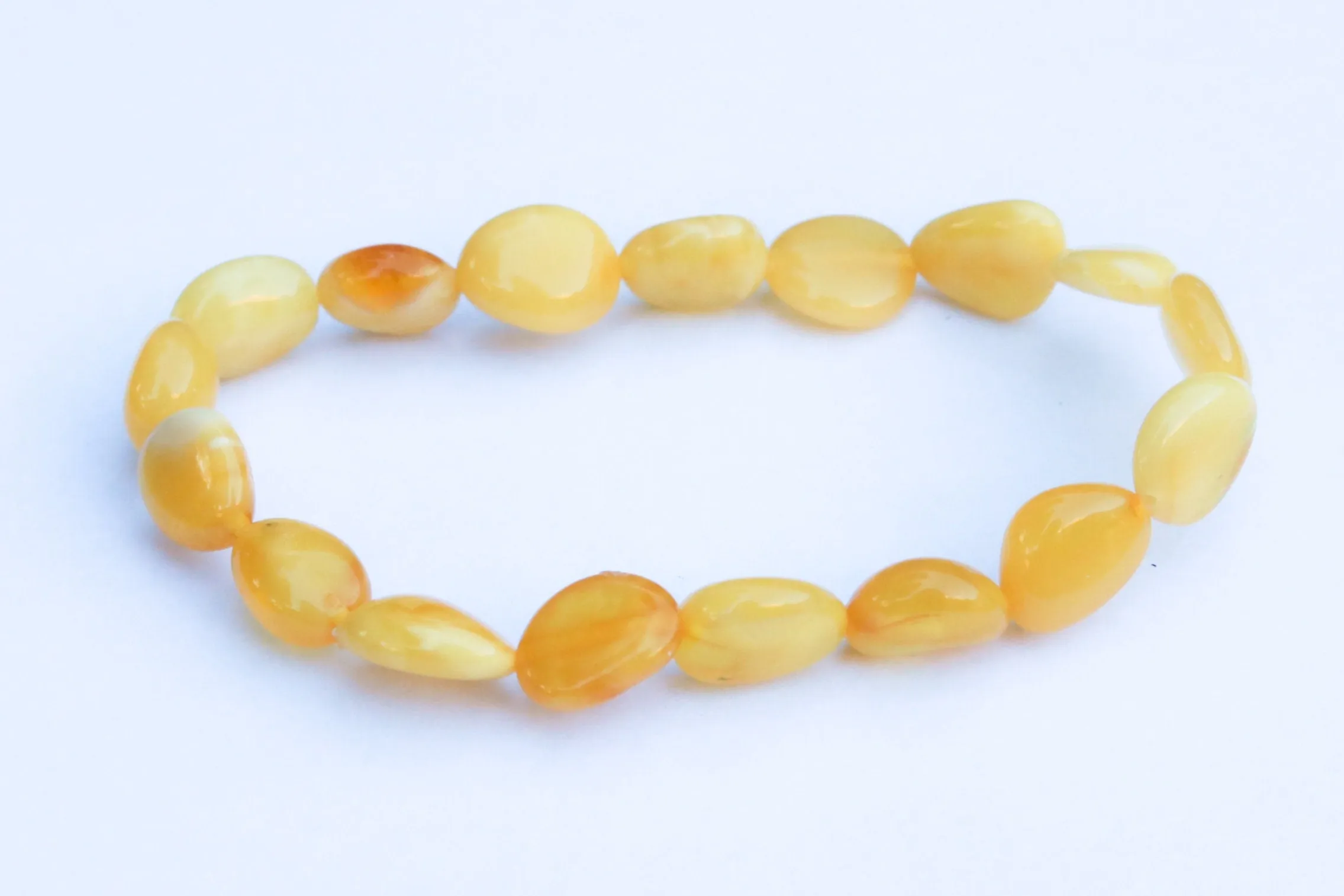 Baltic Amber Jewelry Butterscotch Bracelet Beads Natural Raw Untreated 7.5" 6.3 gram