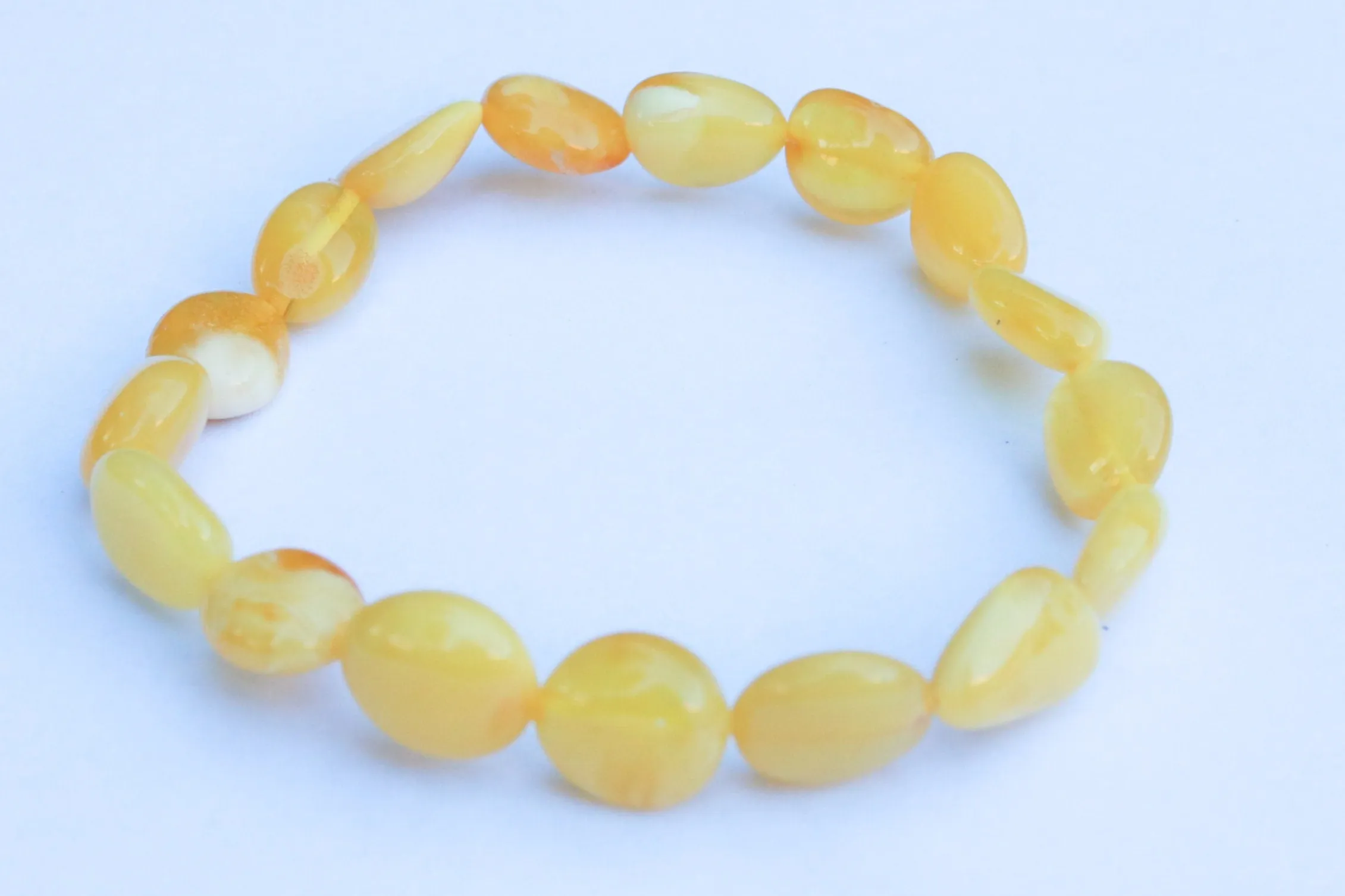 Baltic Amber Jewelry Butterscotch Bracelet Beads Natural Raw Untreated 7.5" 6.3 gram