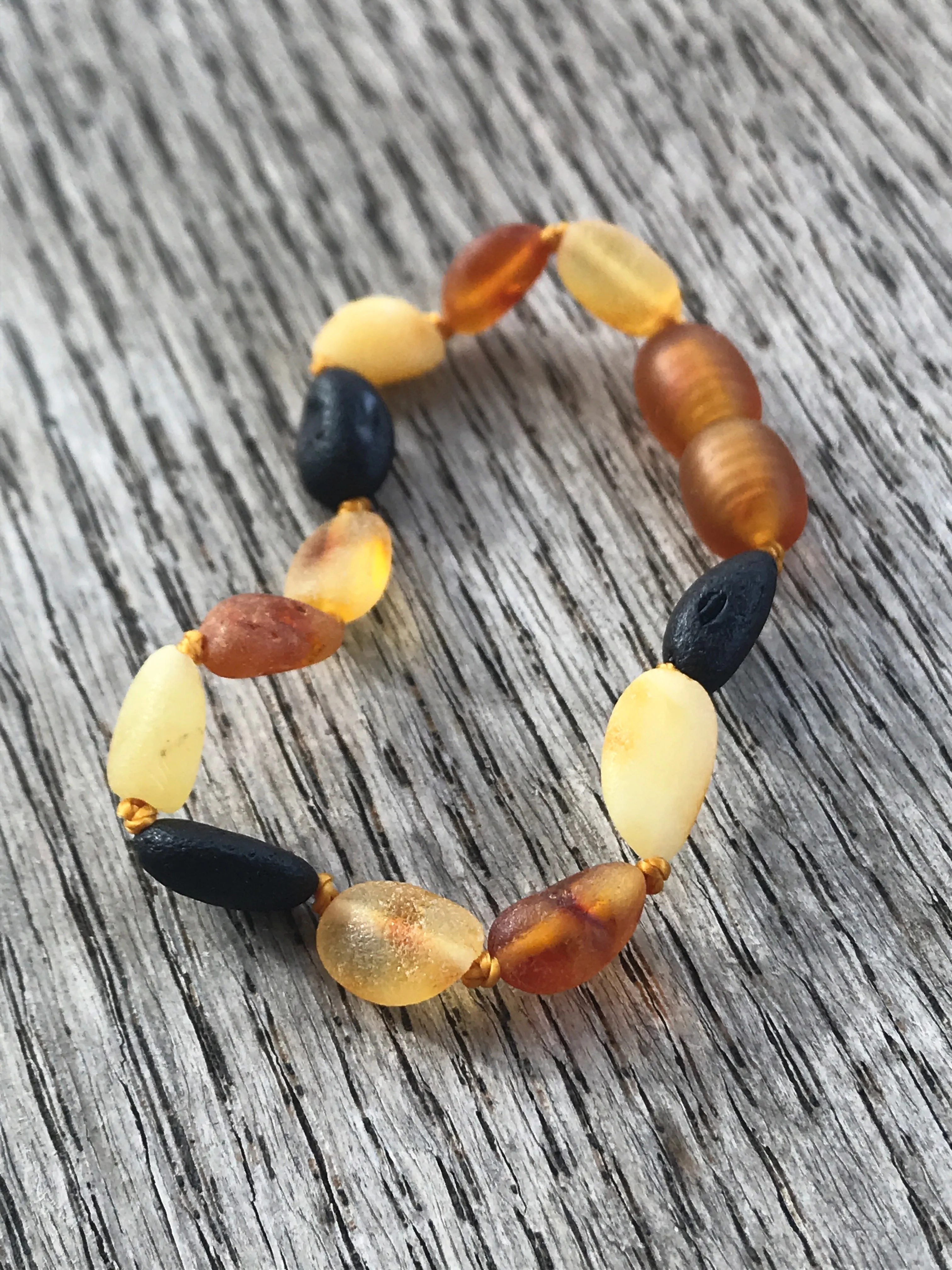 Baltic amber teething anklet